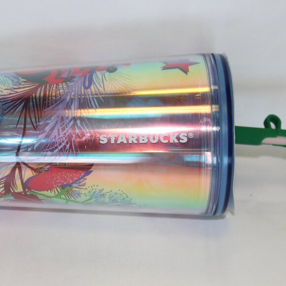 Starbucks Holiday Christmas 2023 Venti Tumbler Cup Reuseable Flower Straw NWT - Picture 5 of 8
